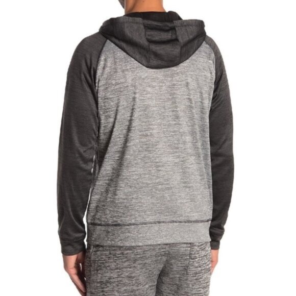 Burnside Heathered Colorblock Zip Fleece Hoodie - Picture 2 of 2